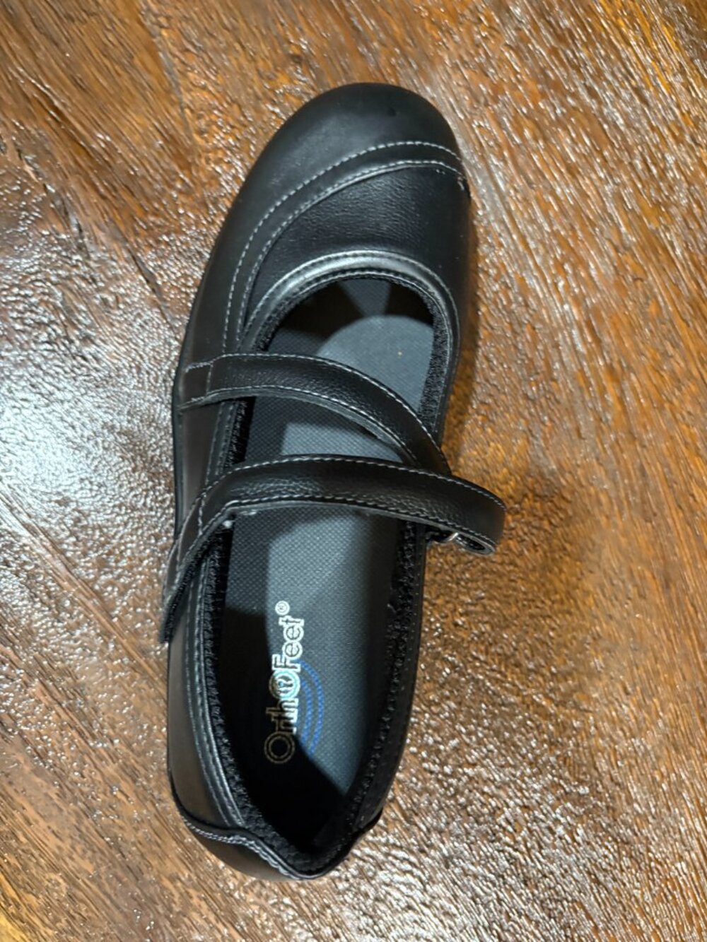 OrthoFeet Orthodic Shoes 1 Left Shoe Black sz 9.5 Black Leather NEW - Picture 2 of 4